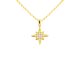 Collier étoile polaire oxydes de zirconium blancs en acier inoxydable doré