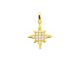 Pendentif étoile polaire oxydes de zirconium blancs en acier inoxydable doré
