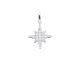 Pendentif étoile polaire oxydes de zirconium blancs en acier inoxydable argenté