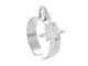 Bague ajustable étoile polaire oxydes de zirconium blancs en acier inoxydable argenté | Taille universelle